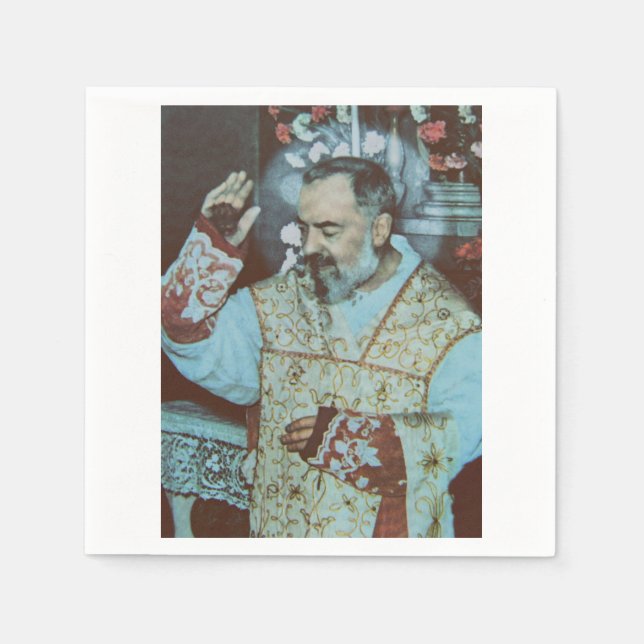 St. Padre Pio of Pietrelcina The Seraphic Priest Napkins (Front)