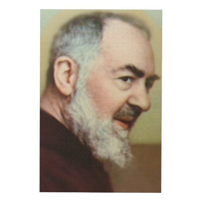 ST PADRE PIO OF PIETRELCINA WOOD WALL ART (Front)
