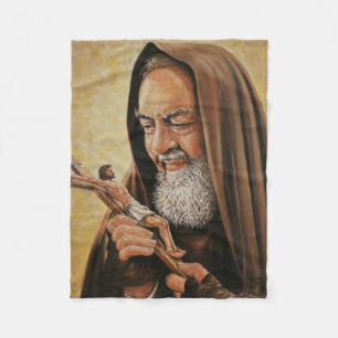 St. Padre Pio Priest Crucifix Altar Fleece Blanket