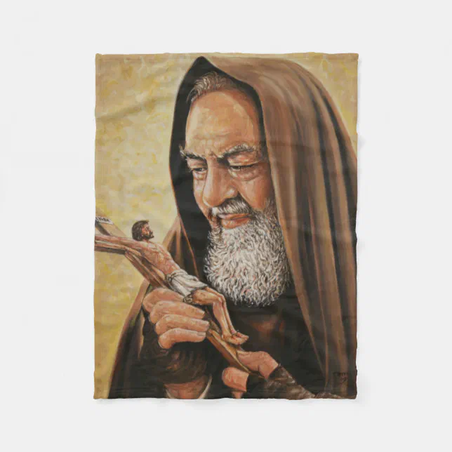 St Padre Pio Priest Crucifix Altar Fleece Blanket Zazzle