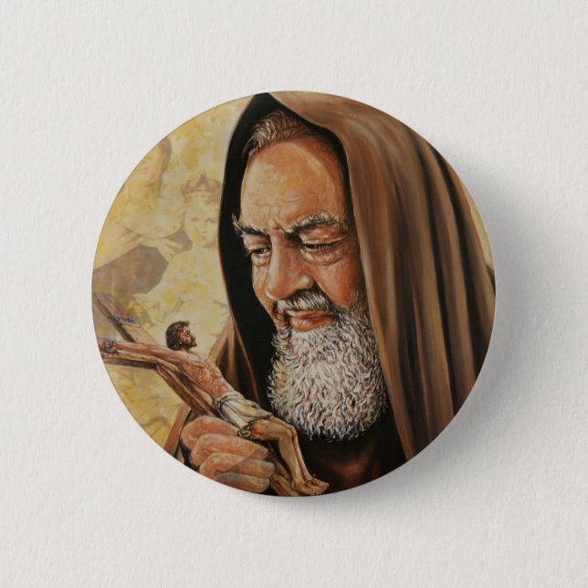 St. Padre Pio Priest Stigmatist Button (Front)