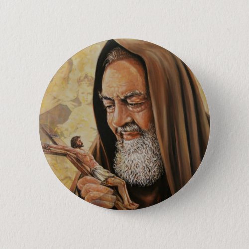 St Padre Pio Priest Stigmatist Button