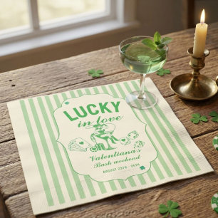 St patrcik lucky bachelorette in love party napkins