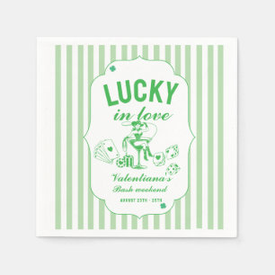 St patrcik lucky bachelorette in love party napkins