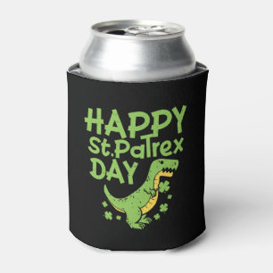 St Patrex Funny Irish T-Rex St Patricks Day Dino Can Cooler