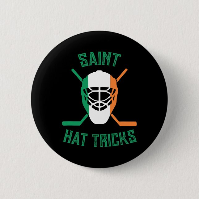 St Patrick#39;s Day Saint Hat Tricks Irish Flag Fu Button (Front)