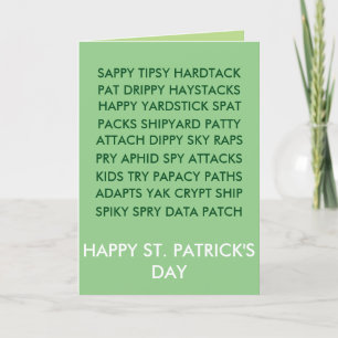St. Patrick Anagram card