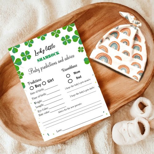 St Patrick baby shower game baby prediction 