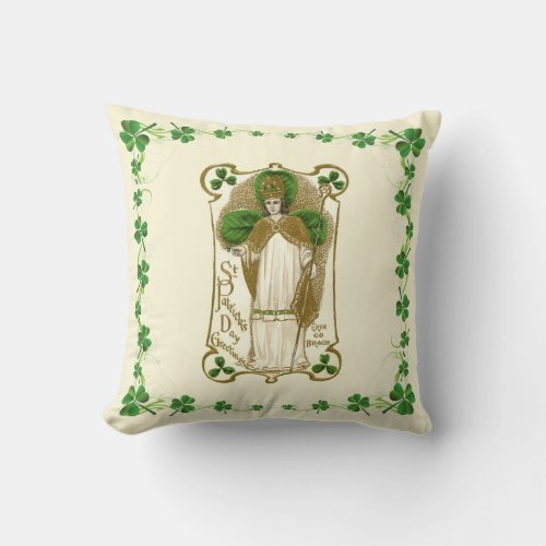 St Patrick Bishop of Ireland Catholic Prayer Throw Pillow