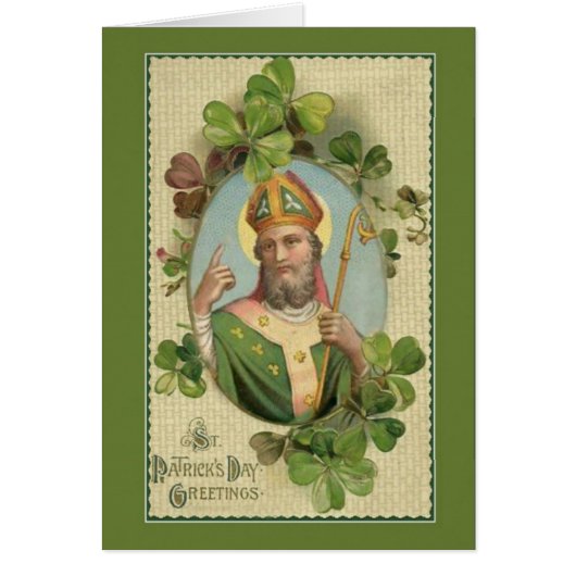 St. Patrick Bishop Shamrocks Prayer Irish Cards (Front)