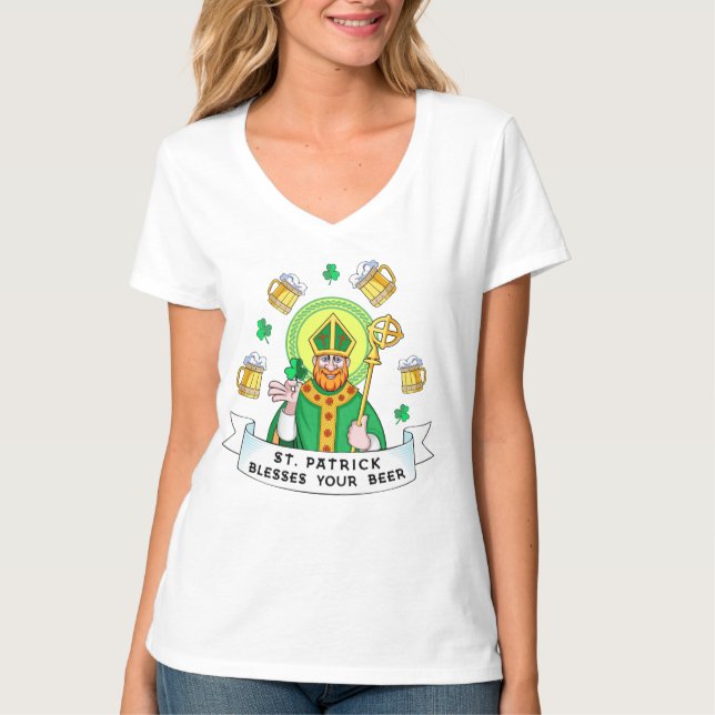 St. Patrick blesses your beer T-Shirt (Front)