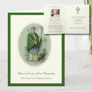 St. Patrick Catholic Irish Celtic Cross Condolence Letterpress Thank You Card