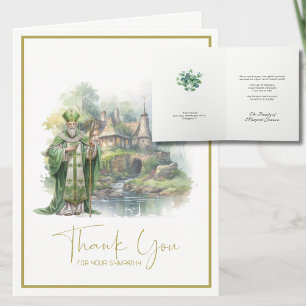 St. Patrick Catholic Irish Sympathy Funeral Letterpress Thank You Card