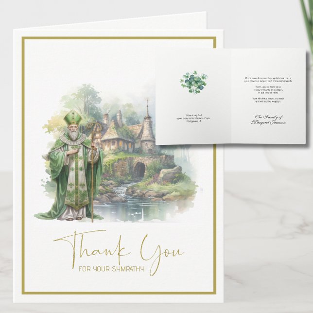 St. Patrick Catholic Irish Sympathy Funeral  Thank You Card (Creator Uploaded)