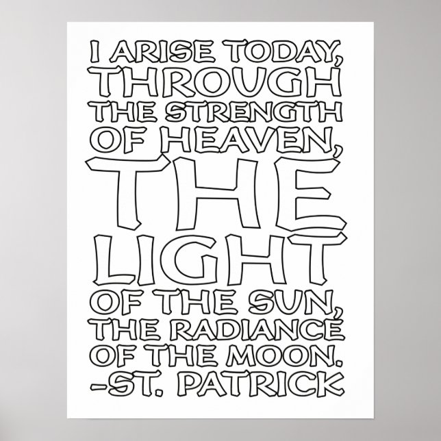 St. Patrick Catholic Prayer Whimsical Coloring  Poster (Front)