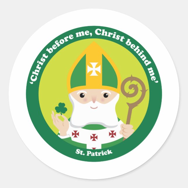 St. Patrick Classic Round Sticker (Front)