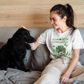 St Patrick Cute Dog Mean Green Kissing Machine