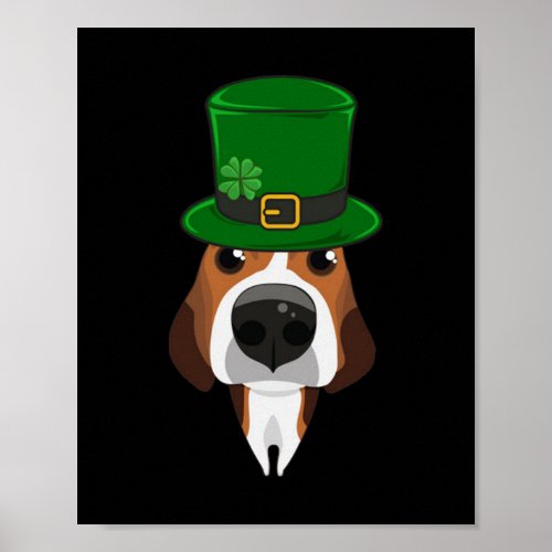 St Patrick Cute Kawaii Beagle Dog  89 Poster