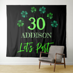 St Patrick Day Birthday Lets party backdrop