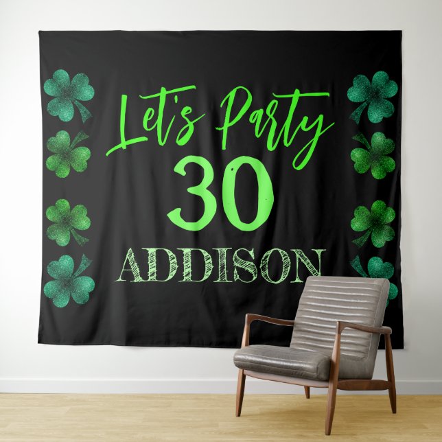St Patrick Day Birthday Lets party backdrop (In Situ (Horizontal))