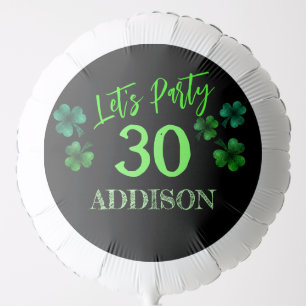 St Patrick Day Birthday Lets party shamrock Balloon