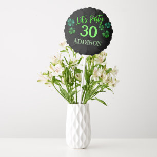 St Patrick Day Birthday Lets party shamrock Balloon