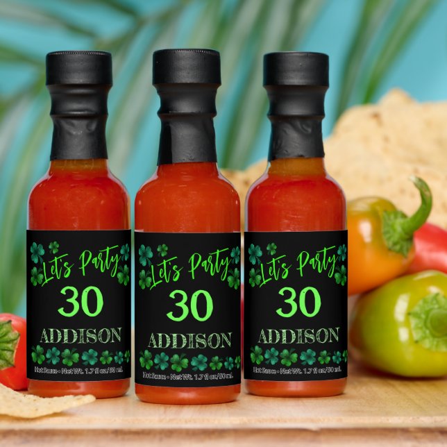 St Patrick Day Birthday Lets party shamrock Hot Sauces (Multi)