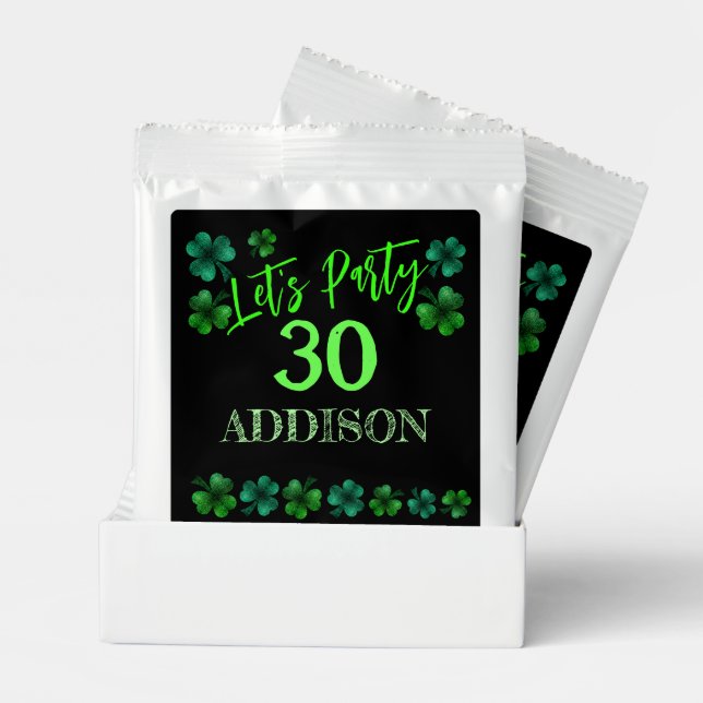 St Patrick Day Birthday Lets party shamrock Margarita Drink Mix (Pair)