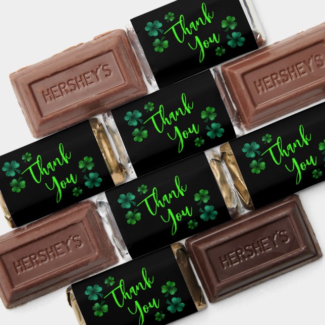 St Patrick Day Birthday party shamrock Thank you Hershey's Miniatures (Assorted)