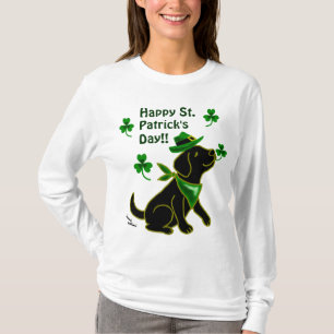 St. Patrick Day Black Labrador T-Shirt