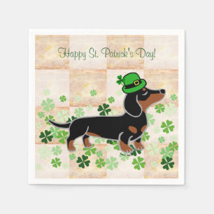 St. Patrick Day Dachshund Cartoon 5 Paper Napkins