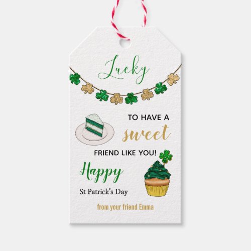 St Patrick day glitter lucky friend coworker funny Gift Tags