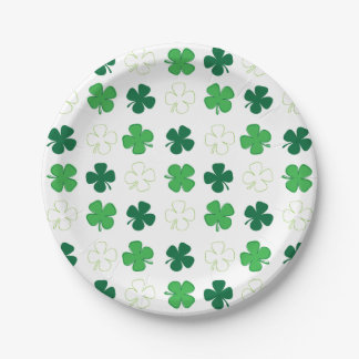 St. Patrick Day Irish Green Shamrocks Paper Plates