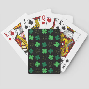 St. Patrick Day Irish Green Shamrocks Poker Cards