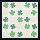 St. Patrick Day Irish Green Shamrocks Stone Coaster<br><div class="desc">Cute green shamrock design - great for every day,  St. Patrick's Day or for your next kitchen party.</div>
