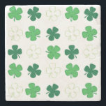 St. Patrick Day Irish Green Shamrocks Stone Coaster<br><div class="desc">Cute green shamrock design - great for every day,  St. Patrick's Day or for your next kitchen party.</div>