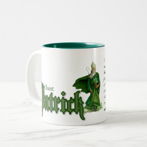 St Patrick Day Irish Prayer Religious Two_Tone Coffee Mug