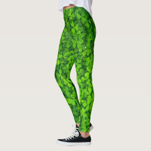 St. Patrick Day Irish Shamrock Clovers Green Leggings