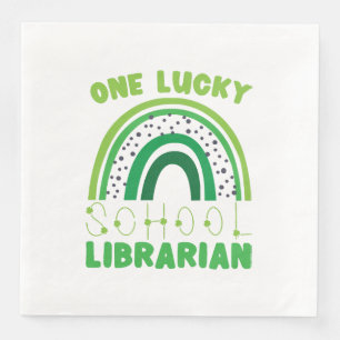 St. Patrick Day Lucky Librarian Paper Dinner Napkins