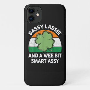 St Patrick Day Sassy Lassie Funny Shamrock Irish iPhone 11 Case