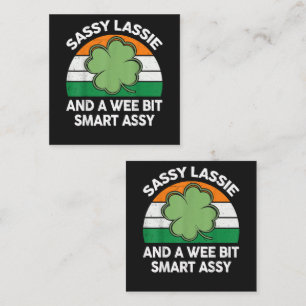 St Patrick Day Sassy Lassie Funny Shamrock Irish Enclosure Card