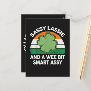 St Patrick Day Sassy Lassie Funny Shamrock Irish Holiday Postcard