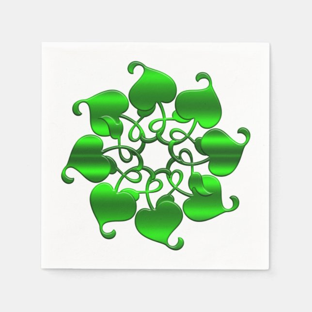 St Patrick element. Green mandala. Paper Napkins (Front)