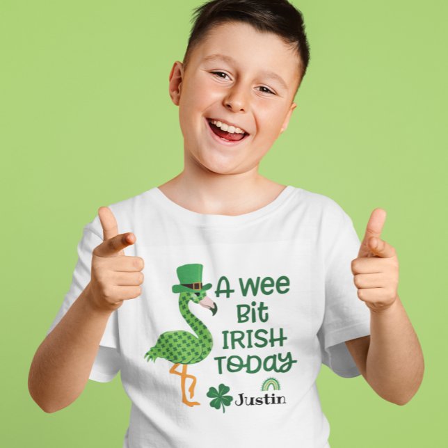 St Patrick Flamingo Leprechaun Hat A wee bit Irish T-Shirt (Creator Uploaded)