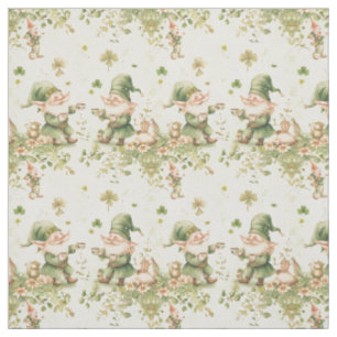 St. Patrick Gnome Irish Coffee Pattern  Fabric