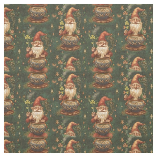 St. Patrick Gnome Pot of Gold 2 Fabric (Swatch)