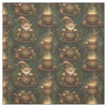 St. Patrick Gnome Pot of Gold Vintage Pattern Fabric