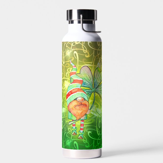 St. Patrick Gnome  Water Bottle (Left)
