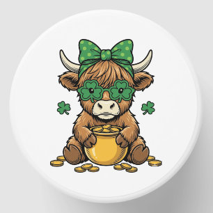 St Patrick Highland Cow Pot of Gold Vintage Art_1 Mini Candle Favors
