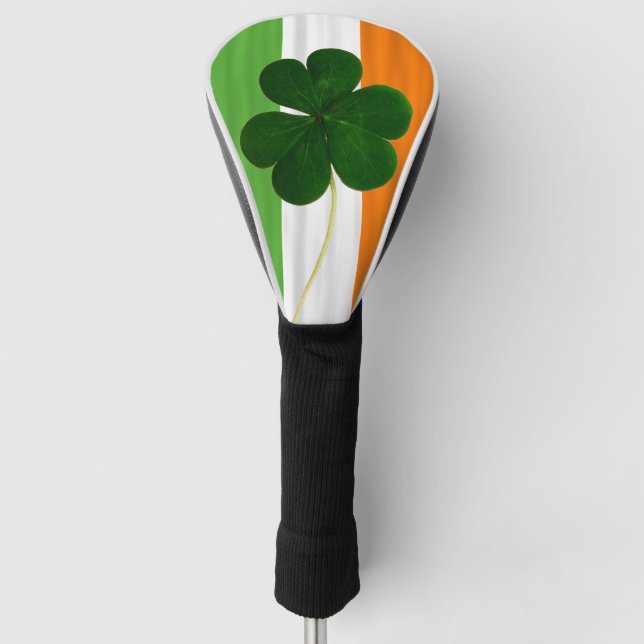 St. Patrick Ireland Shamrock Clover Irish Flag Golf Head Cover (Front)